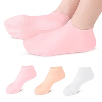 2 елемента силиконови грижа за краката чорапи анти-пукнатини хидратиращ гел чорапи пукнатини на мъртвата кожа да премахнете защитник облекчаване на болката, инструменти за педикюр 