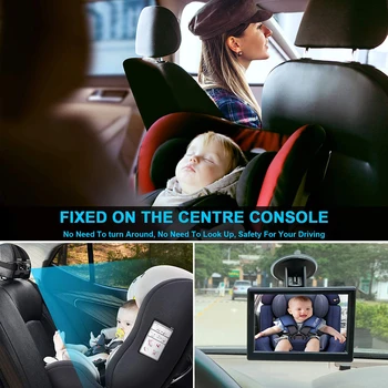 5-инчов автомобили детска камера HD Детско автомобилно огледало Инфрачервено нощно виждане Детска камера за задно виждане, 8 led IP68 Водоустойчив зрителен Ъгъл от 150 градуса