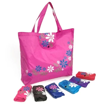 Преносима сгъваема чанта, дамски ежедневни чанта за пазаруване с цветен модел, светли универсална чанта за пазаруване с катарама