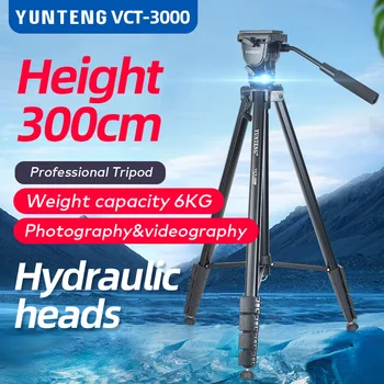 Статив Yunteng 3000 SLR Професионална корона с хидравличен демпфиране горен вертикален статив за фотоапарати поддръжка на мобилен телефон в реално време