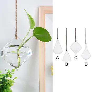 Креативна Прозрачна подвесная стъклена ваза с топки, саксия за растения, Террариумный контейнер 4 вида, интериор за вашия офис, подвесная стъклена ваза