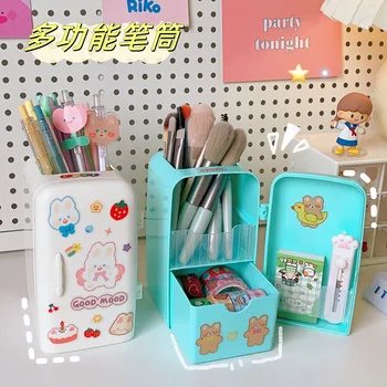 Сладък творчески Кавайный калъф, стойка за съхранение, кутия за канцеларски материали, Японски Органайзер за химикалки, Мултифункционална маса за момичета, голям капацитет