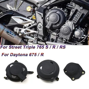 Новата двойка черни мотоциклети от ABS-пластмаса, защитен калъф за капака на двигателя Street Triple 765 S/R/RS За Daytona 675/R