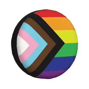 Гей Гордост Дъгата Флаг ЛГБТ Кутията с Резервна гума на Ремаркето Джип Honda 4x4 Лесбийка Бисексуалка Протектор Гуми 14 