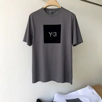 Y-3 Yohji Yamamoto, пролетно-лятна тениска с къси ръкави и писмото принтом за мъже и жени... тениски с графичен дизайн 