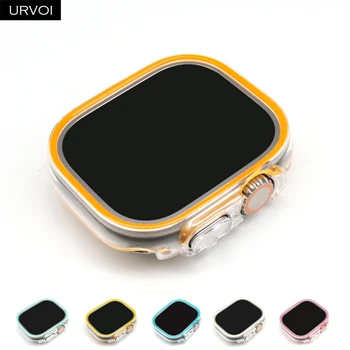 Калъф URVOI за Apple Watch Ultra 2 49 мм с флуоресцентным дизайн, прозрачен светещ защитно фолио за iWatch cover everglow transparency