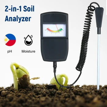 Измерване на рН и влажност на почвата, 2-в-1, Комплект За тестване на Влага на Почвата, Анализатор на Киселинност и Алкалност на почвата, Подвижна Сонда за измерване на Киселинност
