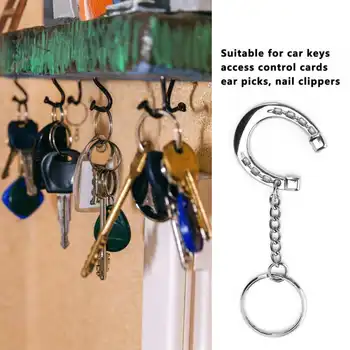 Ключодържател във формата на подкова, здрав ключодържател с дръжка за ключовете от колата/карти за контрол на достъп/ушни притурки
