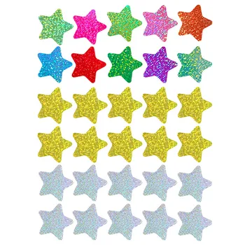 6 Листа 30шт Искрящи Цветни Стикери Звезда Crystal Точка Лазерни Стикери за Купето на Автомобила Начало Декор на Стените Спални Стикер Тапети