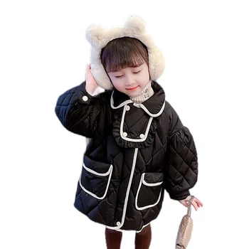 Яке за момичета, палта, однотонное палто, памучен стеганая яке за момичета, зимни детски дрехи за момичета