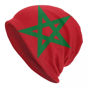 Флаг Мароко, Вязаная хет-качулка, мъжки Дамски модни Унисекс, топли зимни тюбетейки, шапки, шапки
