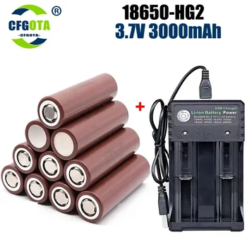 100% Нова Оригинална Батерия HG2 18650 3000mAh + Зарядно устройство HG2 3.7 V Освобождаване от отговорност 20A Отвертки, Предназначени за Захранване на Акумулаторни батерии