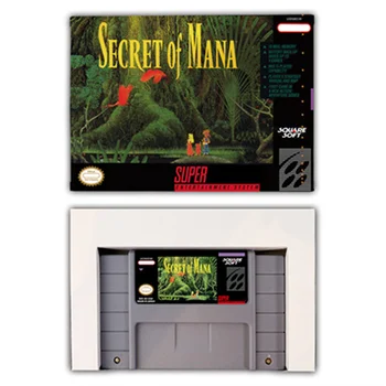 Игрална карта Secret of Mana БОРБИ за 16-битови конзоли SNES EUR PAL, USA NTSC с търговия на дребно скоростна касета за игри