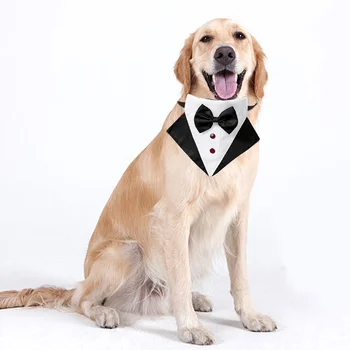 Сладък костюм с смокингом за кучета, Комплект bandhan, Удобна сватбена риза с папийонка за кучешки принц, Облекло за официални партита, Модни аксесоари за домашни любимци