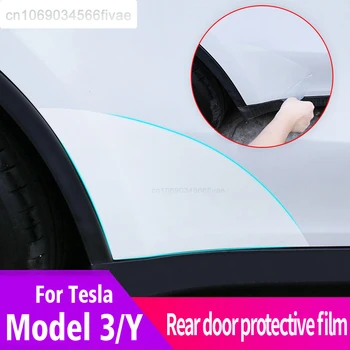Прозрачни стикери за задната врата на колата от TPU, Триъгълен защитно фолио за Tesla Model 3, Аксесоари за ремонт на модели на Y.