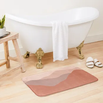 Подложка за баня в стил бохо с землистым природа, за тоалетна, Мокет, постелки за баня и комплект стелки