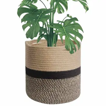 Плетени памучни веревочная кошница гърне за съхранение на градински ваза за цветя кошница за пикник кошница за съхранение на домашен интериор