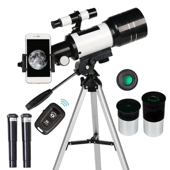 Рефрактор с отвор 70 мм, Астрономически телескоп-преломитель, Пътен телескоп, ръчен 300 мм телескоп, подаръци за начинаещи Астрономи