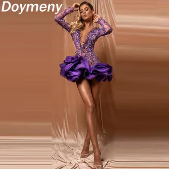 Дамски Секси рокли за бала Doymeny 2023, Бродирани с мъниста, С Дълбоко V-образно деколте, Мини-Илюзия Русалка, Вечерни Коктейлни Рокли За Партита.