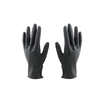 10шт = 5 двойки фризьорски салони лабораторни ръкавици за Многократна употреба латексови ръкавици Салонные ръкавици за боядисване на коса е среден (черни)