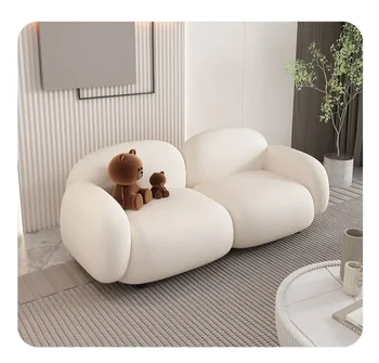 Еластичен диван стол с регулируема облегалка Longue Бял Извит диван необичайно портативен дизайн голям размер