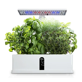 Интелигентна система за хидропонно отглеждане, комплект за градина с билки в помещението, 9 капсули, автоматично синхронизирование с led лампи за отглеждане, умен Водна помпа за дома