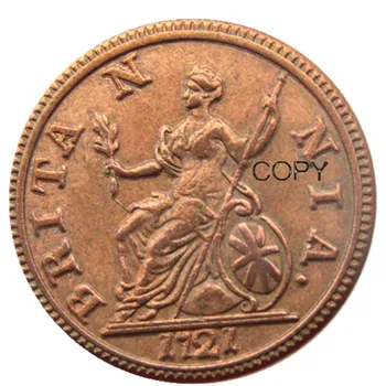 Великобритания, 1721 година, преглед на британски монети Джордж I, много копие на рядка монета