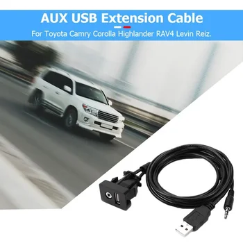 Автомобилна арматурното табло 3.5 мм USB удължителен кабел Страхотна технология производство на метални Вход изход AUX In за Toyota