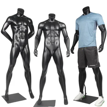 Магазин за спортни облекла за Мъже модел на Женски мъжки манекен за фитнес с пълна половина на тялото, черен
