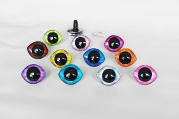 10шт 20x23 мм 23x28nn Овални 3D блестящи прозрачни защитни играчка очи за домашно плюшени куклени очи с тежки шайби отзад-D12