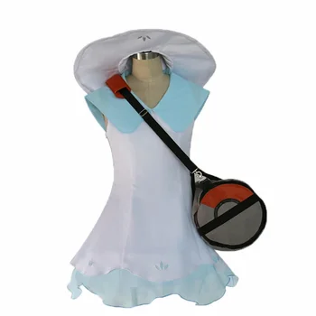 Рокля за cosplay sun moon Lillie с шапка и чанта, с костюм за cosplay 11