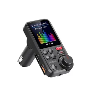 Авто Безжичен FM предавател, Bluetooth радиоадаптер Aux Поддържа бързо зареждане на високи и ниски честоти QC3.0 Автомобилен MP3 плейър