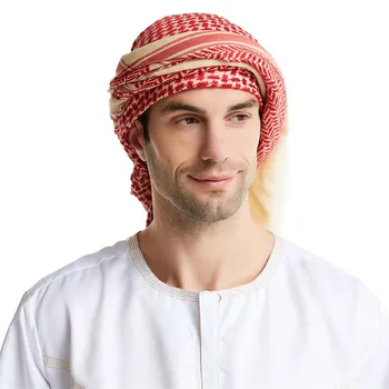 Арабската мъжки мюсюлманска шапка-тюрбан от висококачествени вълнени материали с текстурированным принтом, спортни превръзка на главата за мъже, северо-Западна превръзка на главата