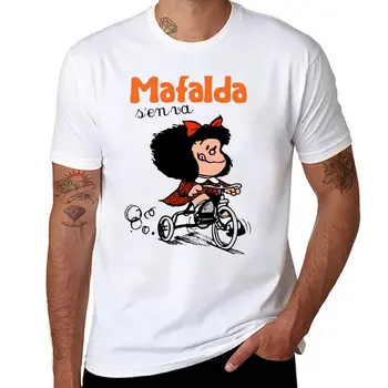 Нова велосипедна фланелка Mafalda quino go за момчетата, бели тениски, графична тениска, однотонная тениска, тениски оверсайз, тениски за мъже