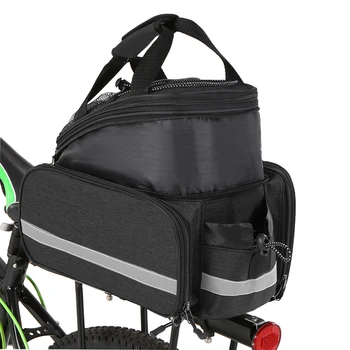 Чанта за колоездене на задната седалка, богат на функции разтегателен водоустойчива чанта за велосипед МТВ, чанта за велосипед с дождевиком