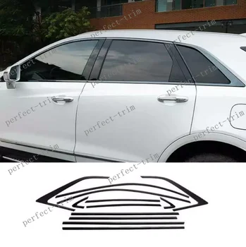 НОВО засаждане за Cadillac XT5 2017-2022, черна хромирана тампон на формоване прозореца на колата * 12