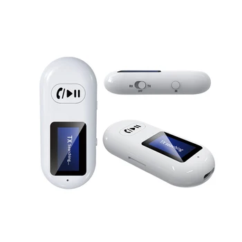Автомобилен Bluetooth приемник-предавател 2 в 1, Безжично хендсфри, аудиоприемник 3,5 мм, музикален MP3 плейър, Tf карта с led дисплей