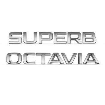 Букви автомобилни опознавателни знаци OCTAVIA, SUPERB, стикери с емблемата на гърба на вратата на багажника за SKODA Octavia, Superb, стикери за автокорекция икони
