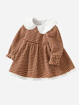 Рокля на принцеса за момиченца, есенно-пролетна мода, яка Питър Пан, Карамельная пола, детски дрехи Bebe Kid детска плюшена дрехи от балон тъкан.