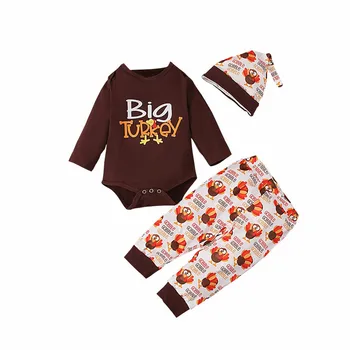 Детски комплект дрехи от мек памук, топло hoody с яка-ботуш и дълги ръкави с принтом пуйка, 18 месеца по-дрехи за малките момичета, детско одеало