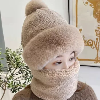 Зимна защита за ушите и ветрозащитная дамски маска за шията на корейската версия за колоездене на открито, цели плюшен удебелена топло шапчица-лента за глава