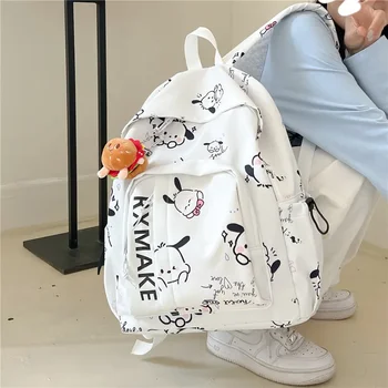 Sanrio на hello kitty Нов раница с графити Pochacco Дамски корейската мода Училище раница старшеклассницы сладко чанта през рамо