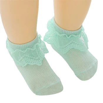 Приказно чорапи с волани за малки момиченца, нежни дишащи дантелени чорапи за бебета и малки деца малки деца