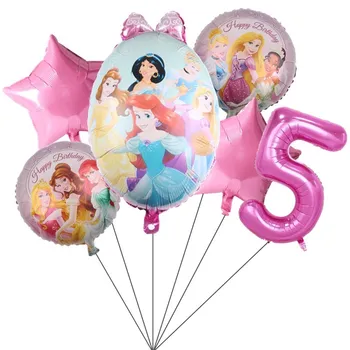 6шт. Диснеевские Пепеляшка, Рапунцел, Балони балони, Декор за парти по случай рождения Ден на принцесата, 32-инчови Гелиевые топки, Детски Играчки балон