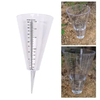 Градински тънки дървени заземен полюс, лесно считываемый дождемер за измерване на количеството на валежите, мерителна чаша за дъжд