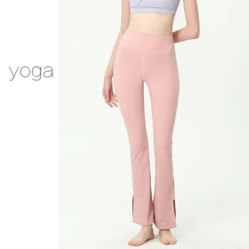 Дамски панталони-клеш за йога с висока талия и стегнати бедрата панталони за фитнес, упражнения за джогинг, йога