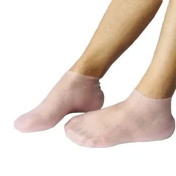 1 чифт Чорапи за грижа за краката Спа домашна употреба, Нови силиконови Овлажняващи Гел Чорапи за пети със защита от пукнатини по кожата на краката.