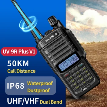 Baofeng UV-9R плюс 10 W IP68 Двухдиапазонная Водоустойчив Преносима Радиостанция Висока Мощност 50 КМ UV-5R S9 pro Двустранно Радио