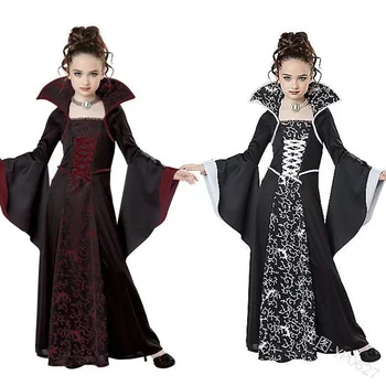 Костюм за Хелоуин за момичета и момчета, костюм на вещица-вампир, Дрехи за коледната партита, Скарлет