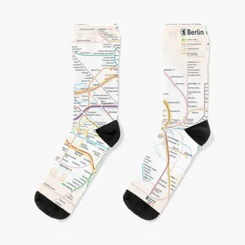 Нови чорапи с карта за градския транспорт на Берлин, смешни чорапи, спортни чорапи, мъжки, дамски чорапи